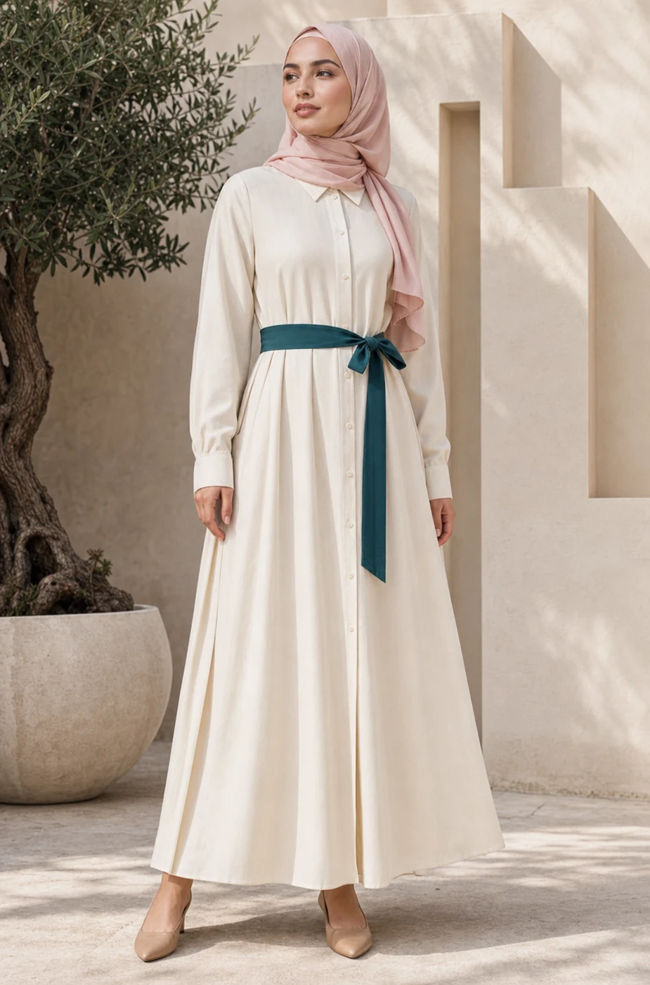 Noor Sash Shirt Dress